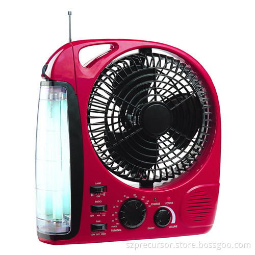 Rechargeable Emergency Fan with Light, Radio (283)